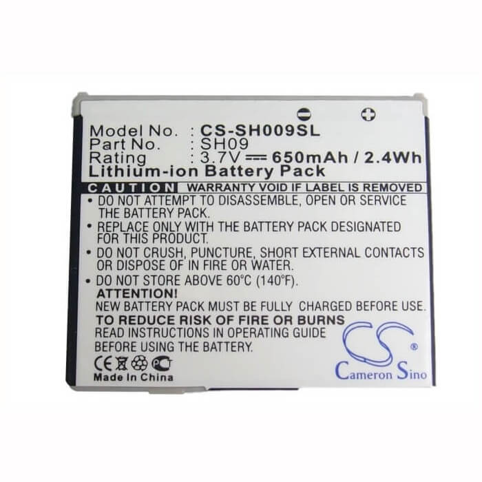 3.7V, Li-ion, 650mAh, SmartPhone battery fits Sharp, Sh09, Sh902isl, Sh903i, 2.41Wh Mobile, SmartPhone Cameron Sino Technology Limited (Smartphone)