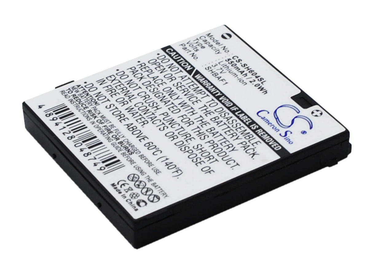 3.7V, Li-ion, 550mAh, SmartPhone battery fits Sharp, Shbaf1, V604sh, 2.04Wh Mobile, SmartPhone Cameron Sino Technology Limited (Smartphone)