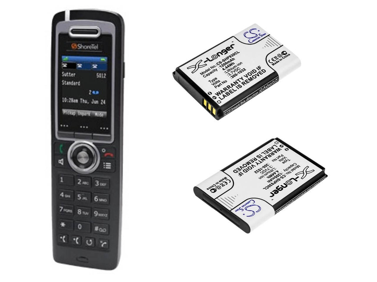 3,7V, Li-ion, 1200mAh, batterie de téléphone sans fil compatible avec Shoretel, 10000058, Ip930d, 4,44Wh Téléphone sans fil Cameron Sino Technology Limited (Téléphone sans fil)