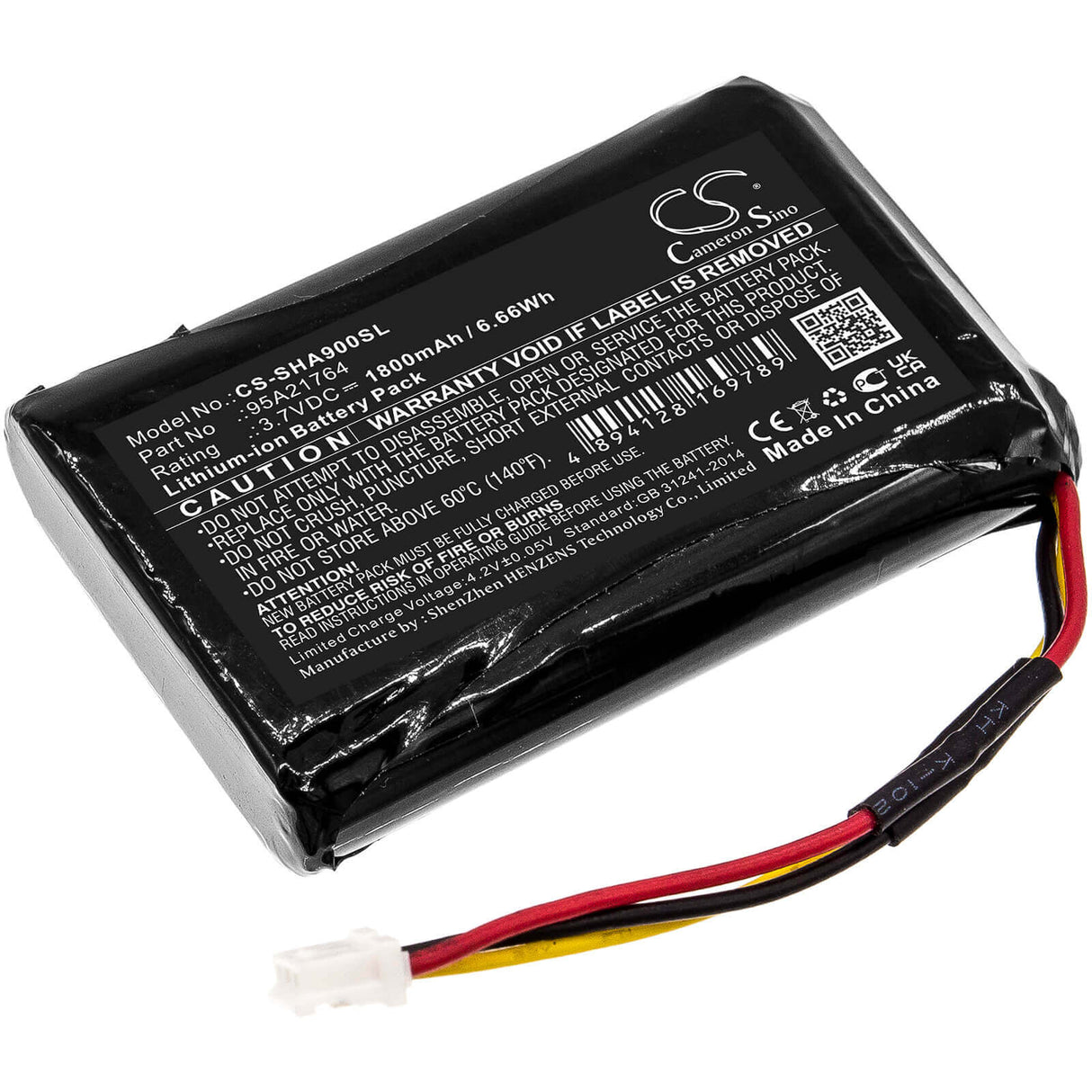 Amplifier Battery For Shure, Sha900 3.7v, Li-ion 1800mah - 6.66wh Amplifier Cameron Sino Technology Limited