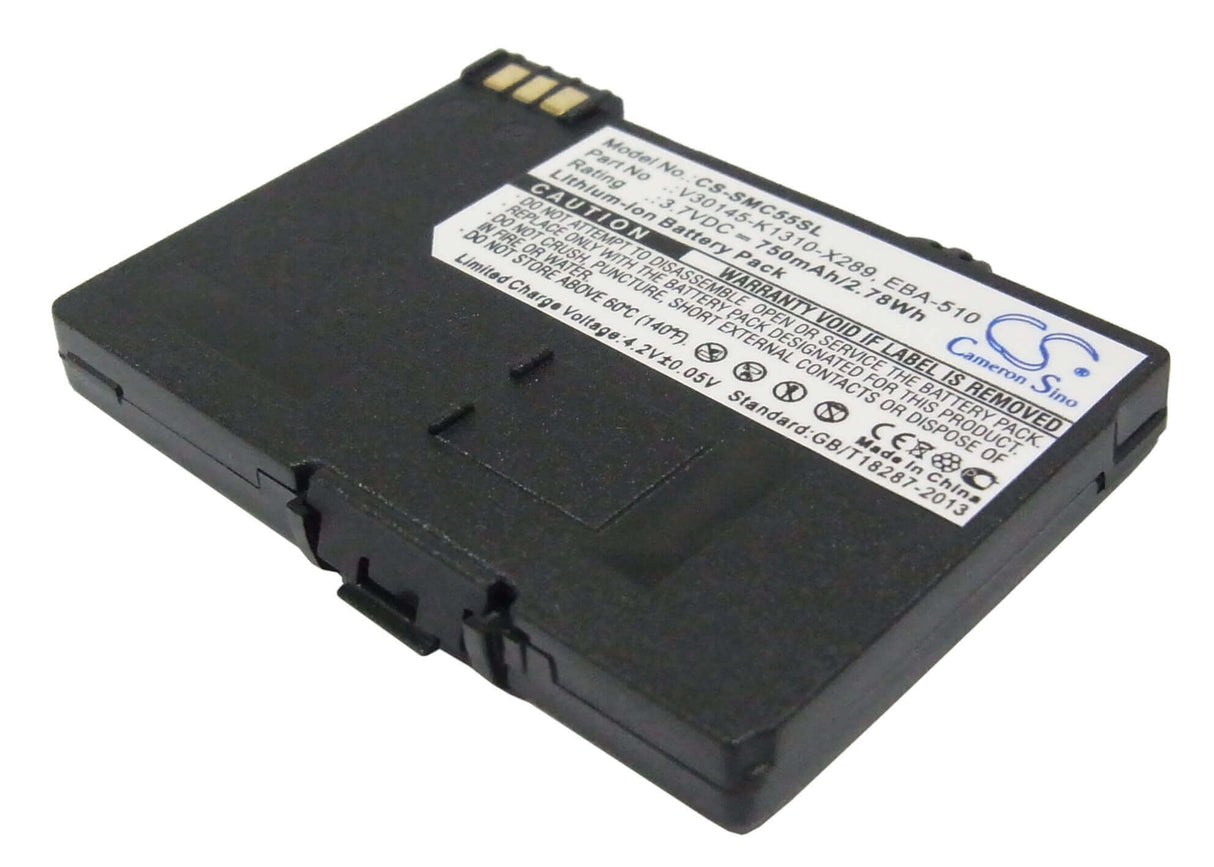 3.7V, Li-ion, 750mAh, SmartPhone battery fits Siemens, Eba-510, A51, A52, 2.78Wh Mobile, SmartPhone Cameron Sino Technology Limited (Smartphone)
