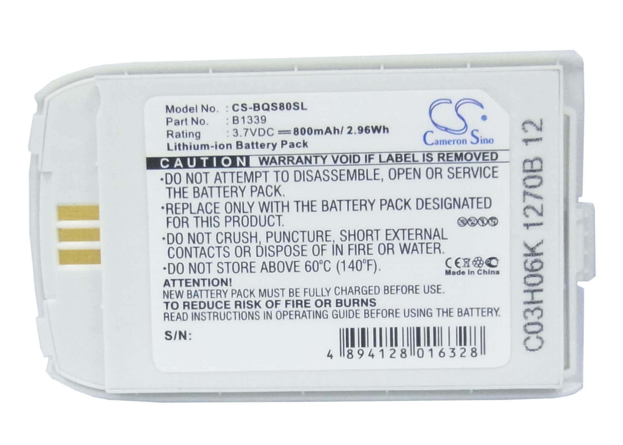 3.7V, Li-ion, 800mAh, SmartPhone battery fits O2, S80, 2.96Wh Mobile, SmartPhone Cameron Sino Technology Limited (Suspended)