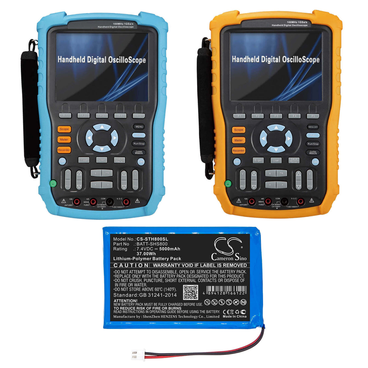 7,4V, Li-Polymère, 5000mAh, Batterie d'équipement compatible avec Siglent, Batt-shs800, SHS1000, Shs800, Équipement 37Wh, Enquête, Test Cameron Sino Technology Limited