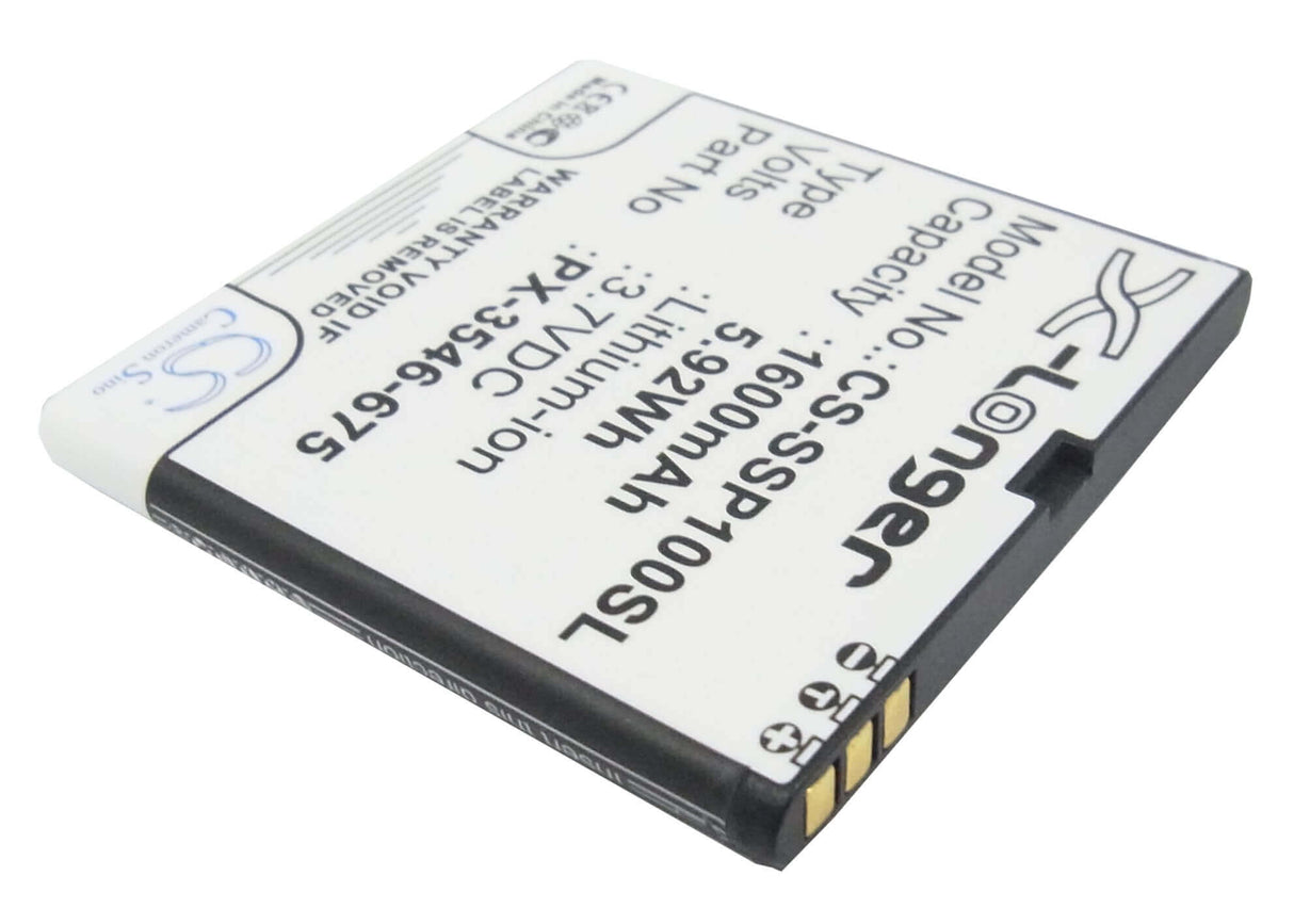 3.7V, Li-ion, 1600mAh, SmartPhone battery fits Simvalley, Px-3546, Sp-100, 5.92Wh Mobile, SmartPhone Cameron Sino Technology Limited (Smartphone)