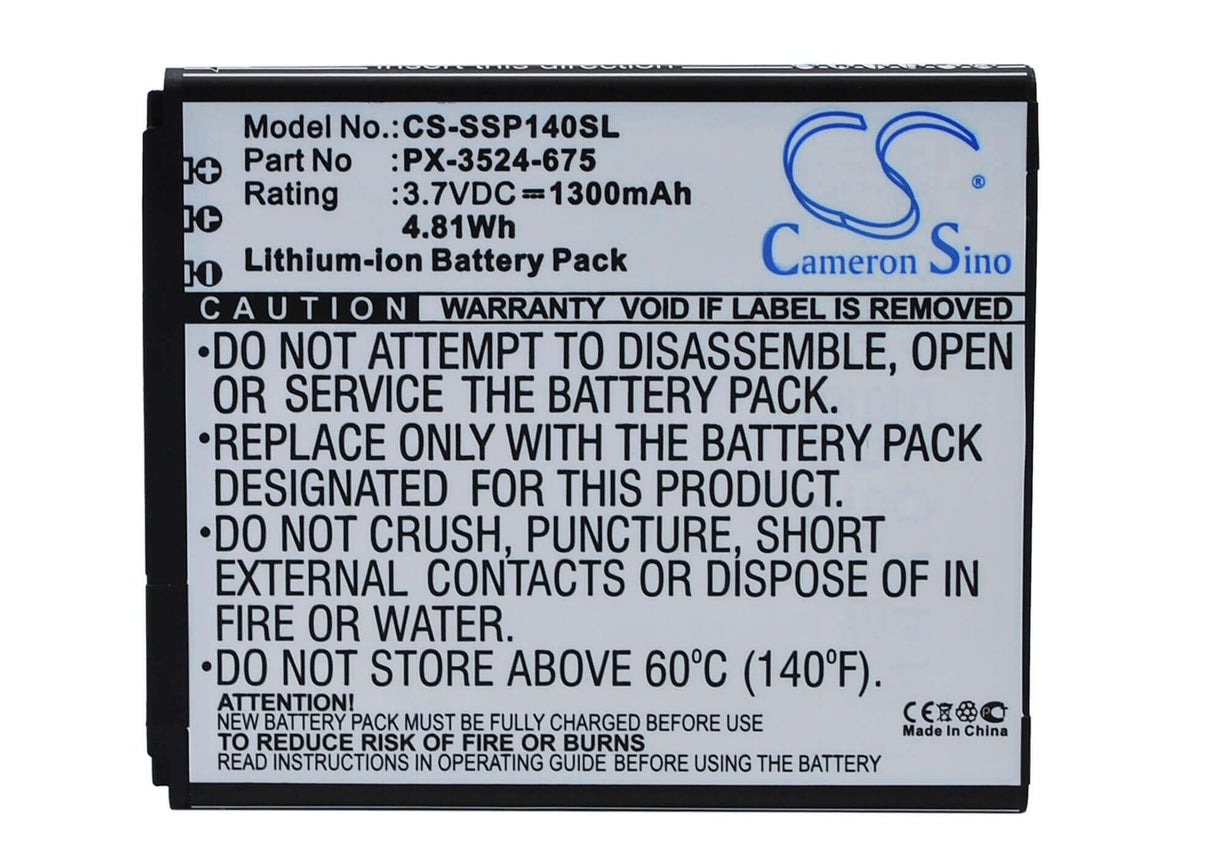 3.7V, Li-ion, 1300mAh, SmartPhone battery fits Simvalley, Px-3524, Singlecore, Sp-140, 4.81Wh Mobile, SmartPhone Cameron Sino Technology Limited (Smartphone)