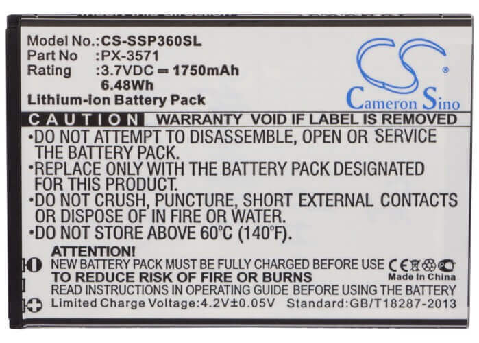Battery For Simvalley Sp-360 3.7v, 1750mah - 6.48wh Batteries for Electronics Cameron Sino Technology Limited (Suspended)
