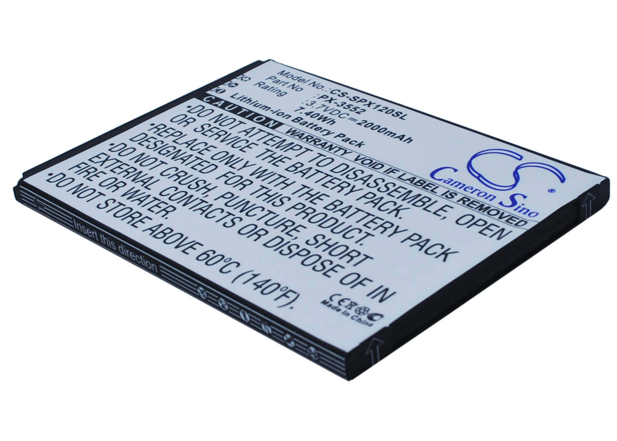 3.7V, Li-ion, 2000mAh, SmartPhone battery fits Simvalley, Px-3552, Spx-12, 7.4Wh Mobile, SmartPhone Cameron Sino Technology Limited (Suspended)