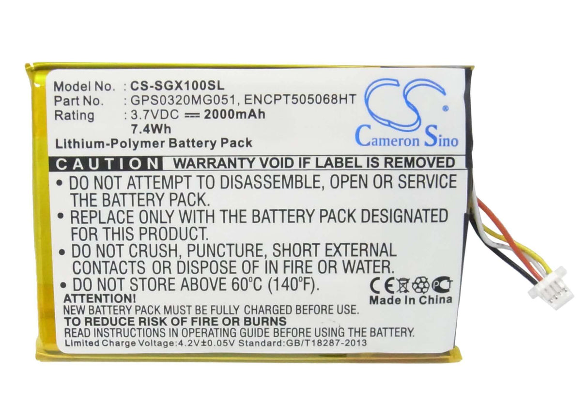 3.7V, Li-Polymer, 2000mAh, GPS battery fits Skygolf, Encpt505068ht, Skycaddie Breeze Sgx Sgxw, Skycaddie Sgx, 7.4Wh GPS, Navigator Cameron Sino Technology Limited