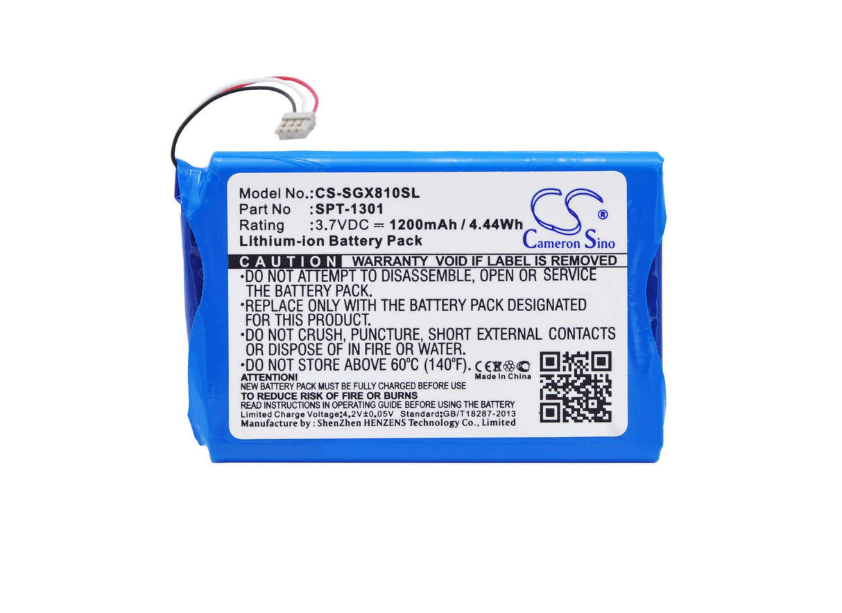 3,7V, Li-ion, 1200mAh, batterie GPS s'adapte à Skygolf, Spt-1301, Skycaddie Touch, X8f-sctouch, 4,44Wh GPS, Navigator Cameron Sino Technology Limited