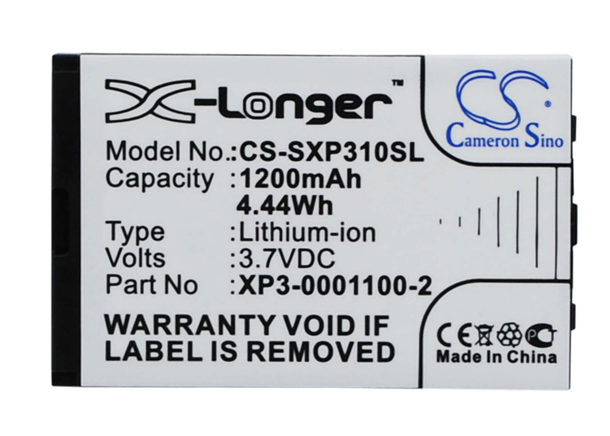 3.7V, Li-ion, 1200mAh, SmartPhone battery fits Socketmobile, Xp3-0001100-2, Sonim Xp3-s, Xp3 Enduro, 4.44Wh Mobile, SmartPhone Cameron Sino Technology Limited (Smartphone)