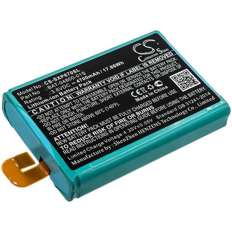 3.8V, Li-ion, 4700mAh, SmartPhone battery fits Sonim, Socketmobile, Bat-04800-01s, Sonim Xp6, Sonim Xp6700, 17.86Wh Mobile, SmartPhone Cameron Sino Technology Limited (Smartphone)