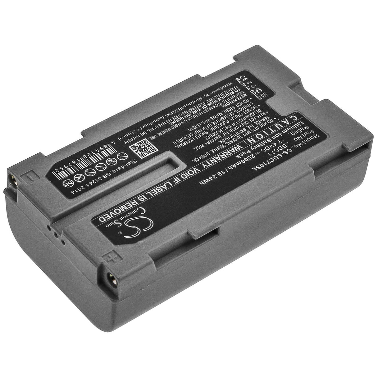 7.4V, Li-ion, 2600mAh, Equipment battery fits Topcon, Sokkia, Bdc71, 3D Layout Navigator LN-150, Pipe Laser Tp-l6, 19.24Wh Equipment, Survey, Test Cameron Sino Technology Limited