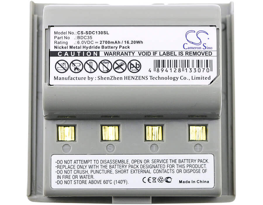 6.0V, Ni-MH, 2700mAh, Equipment battery fits Sokkia, Bdc35, SET 030R, Set 130r, 16.2Wh Equipment, Survey, Test Cameron Sino Technology Limited