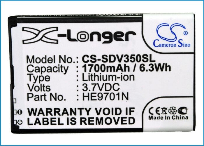 3,7V, Li-ion, 1700mAh, batterie de loupe électronique compatible avec Sonocaddie, Sonocaddie, Zoomax, G-4l, G-4l, V350, 6,29Wh Loupe électronique Cameron Sino Technology Limited