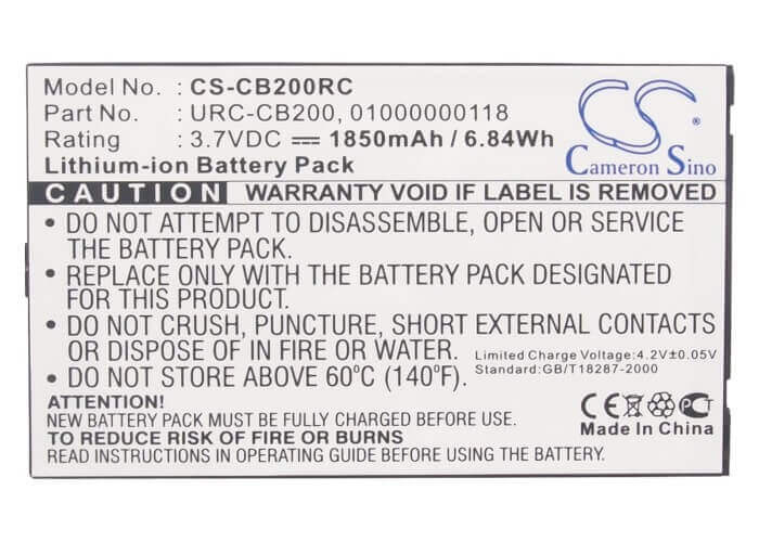 3.7V, Li-ion, 1850mAh, Remote Control battery fits Sonos, Cb200, Cb200wr1, Controller 200, 6.85Wh Remote Control Cameron Sino Technology Limited