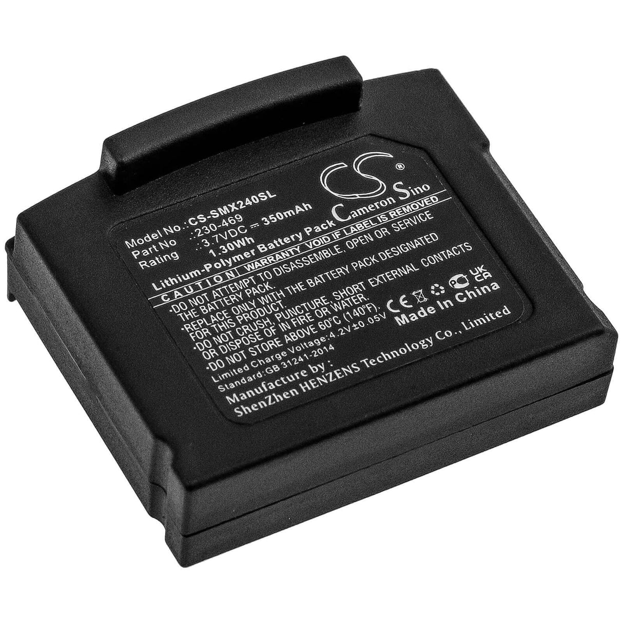 3.7V, Li-Polymer, 350mAh, Headset battery fits Unisar, Sonumaxx, 230-469, 2.4 Pr Receiver, 2.4 Range, 1.3Wh Wireless Headset Cameron Sino Technology Limited