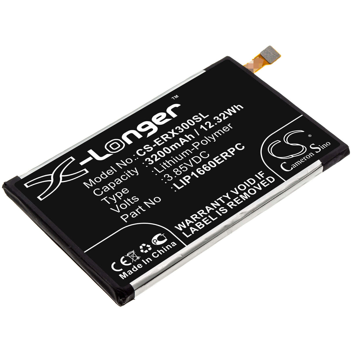 3.85V, Li-Polymer, 3200mAh, SmartPhone battery fits Sony, Lip1660erpc, 801so, H8416, 12.32Wh Mobile, SmartPhone Cameron Sino Technology Limited (Smartphone)