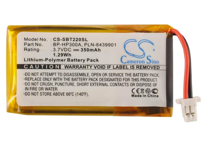 3.7V, Li-Polymer, 350mAh, Headset battery fits Sony, 64327-01, Bt22, Bt-22, 1.3Wh Wireless Headset Cameron Sino Technology Limited