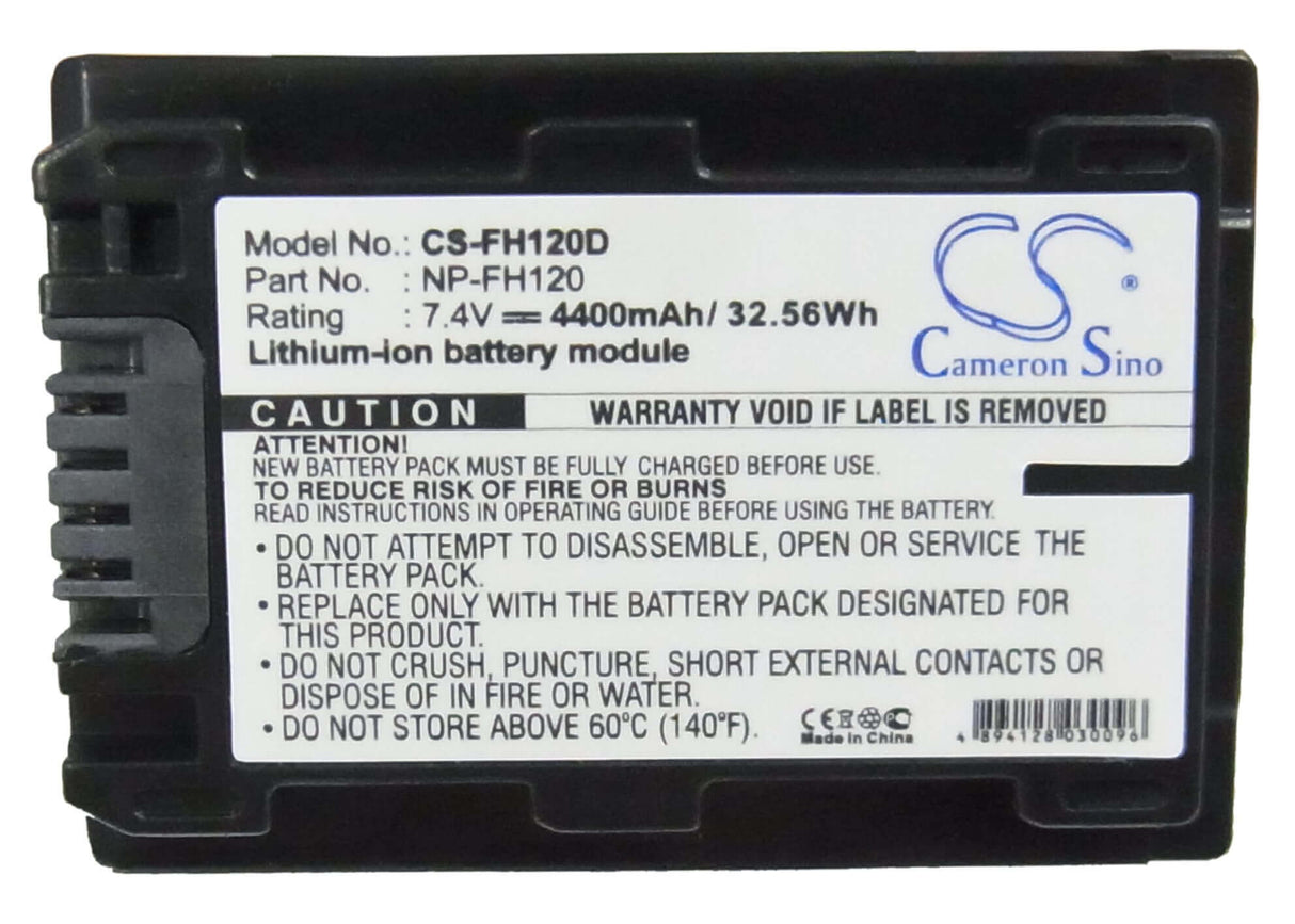 7.4V, Li-ion, 4400mAh, Camera battery fits Sony, Np-fh120, Cr-hc51e, Dcr-30, 32.56Wh Camera Cameron Sino Technology Limited (Camera)