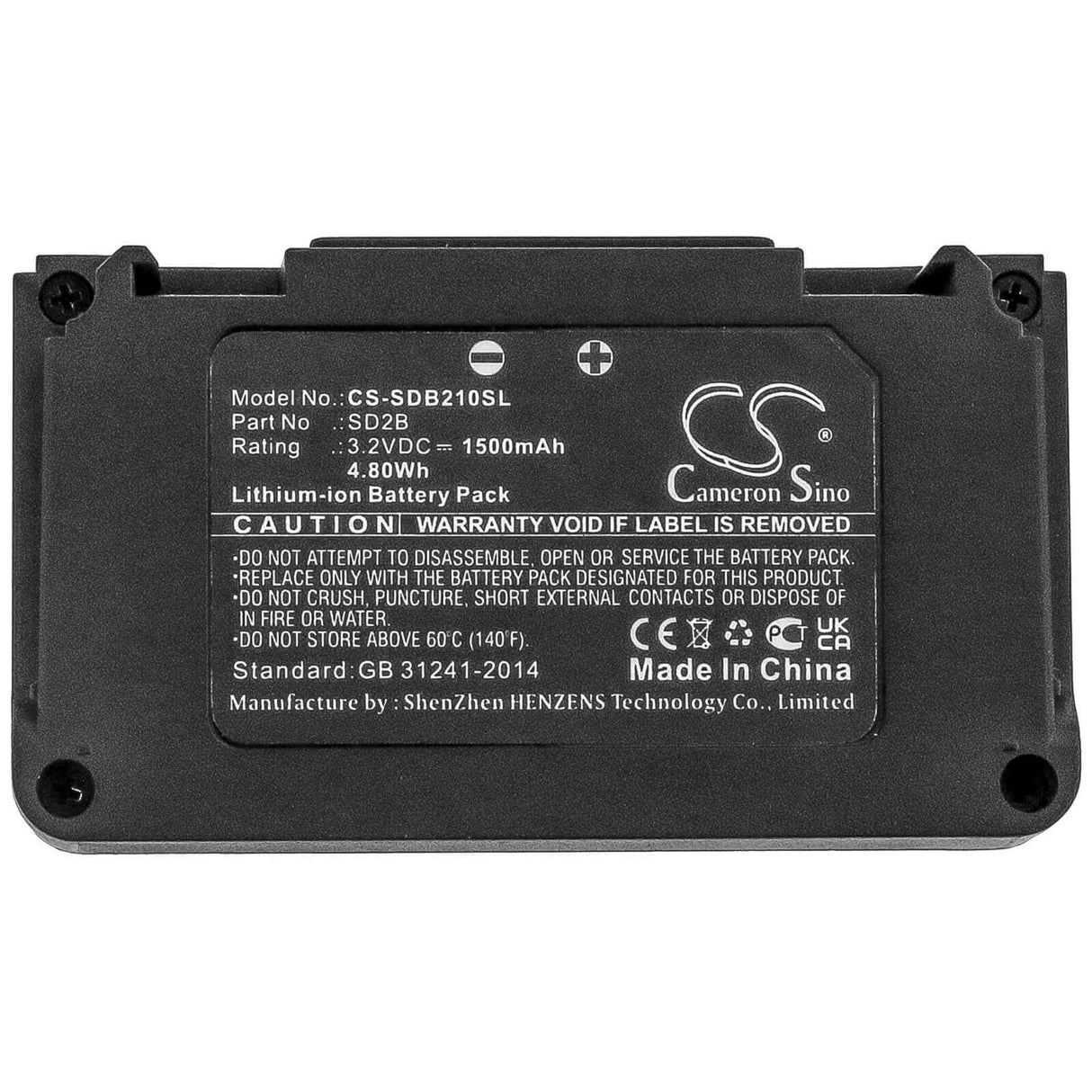 3.2V, Li-ion, 1500mAh, batterie de microphone compatible avec Sony, Sd2b, Mamen Md2, Uwp-d21, 4.8Wh Microphone Cameron Sino Technology Limited