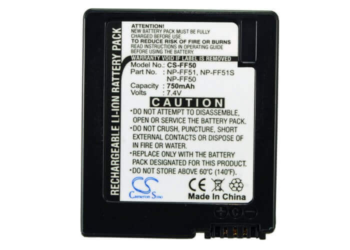 Batterie Pour Sony Dcr-hc1000, Dcr-hc1000e, Dcr-ip1, Dcr-ip1e, 7.4v, 750mah - 5.55wh Caméra Cameron Sino Technology Limited (Suspendu)