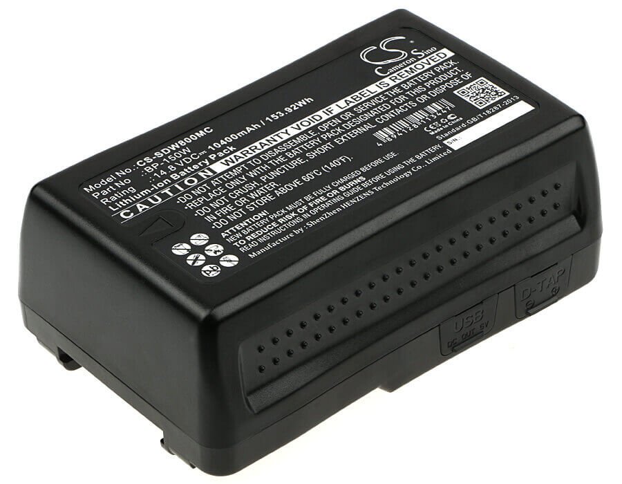 Camera Battery For Sony Dsr-250p, Dsr-600p, Dsr-650p, Hdw-800p, 14.8v, 10400mah - 153.92wh Camera Cameron Sino Technology Limited (Dangerous Goods)