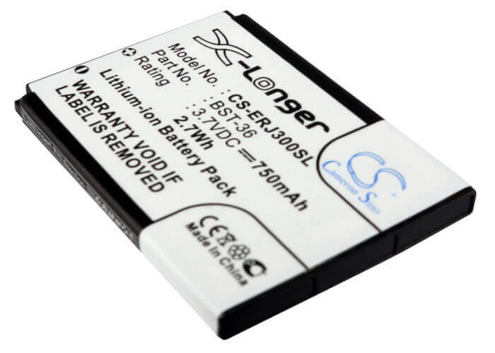 3.7V, Li-ion, 750mAh, SmartPhone battery fits Sony Ericsson, Bst-36, J300, J300a, 2.78Wh Mobile, SmartPhone Cameron Sino Technology Limited (Suspended)