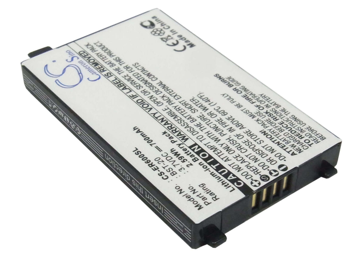 3.7V, Li-ion, 700mAh, SmartPhone battery fits Sony Ericsson, Bst-20, R600, 2.59Wh Mobile, SmartPhone Cameron Sino Technology Limited (Suspended)