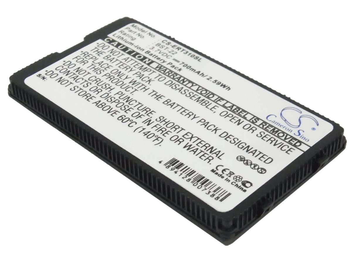 3.7V, Li-ion, 700mAh, SmartPhone battery fits Sony Ericsson, Bst-22, T300, T306, 2.59Wh Mobile, SmartPhone Cameron Sino Technology Limited (Suspended)