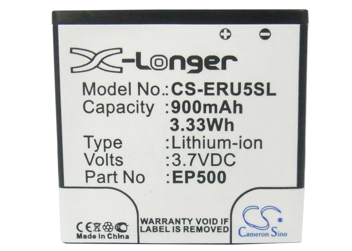 3.7V, Li-ion, 900mAh, SmartPhone battery fits Sony Ericsson, Ep500, E15, E15i, 3.33Wh Mobile, SmartPhone Cameron Sino Technology Limited (Smartphone)