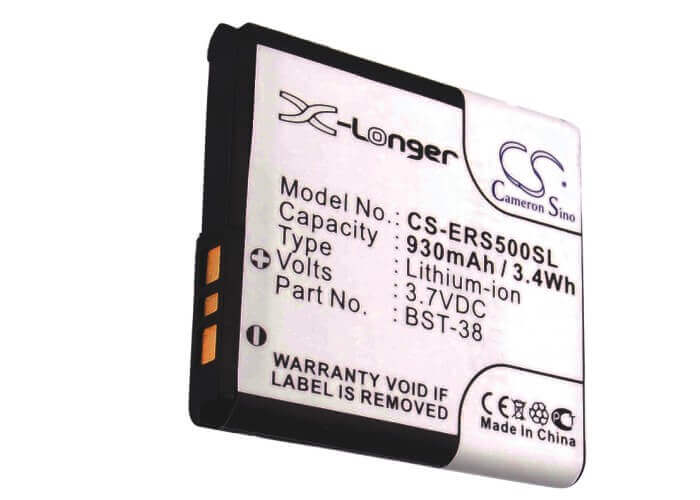 3.7V, Li-ion, 650mAh, SmartPhone battery fits Sony Ericsson, Bst-38, C510, C902, 2.41Wh Mobile, SmartPhone Cameron Sino Technology Limited (Suspended)