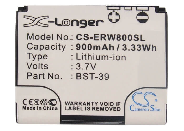 3,7V, Li-ion, 900mAh, batterie de smartphone compatible avec Sony Ericsson, Bst-39, Equinox, J110a, 3,33Wh Mobile, SmartPhone Cameron Sino Technology Limited (Suspendu)