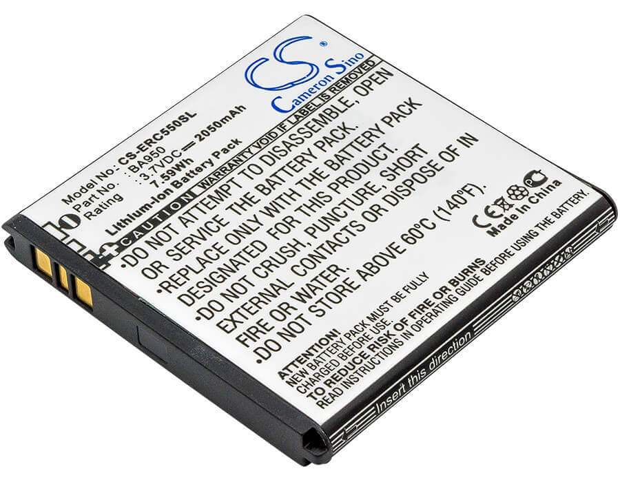 3.7V, Li-ion, 2050mAh, SmartPhone battery fits Sony, Sony Ericsson, Sony Ericsson, Sony, Ba950, Bsp60, 7.59Wh Mobile, SmartPhone Cameron Sino Technology Limited (Smartphone)