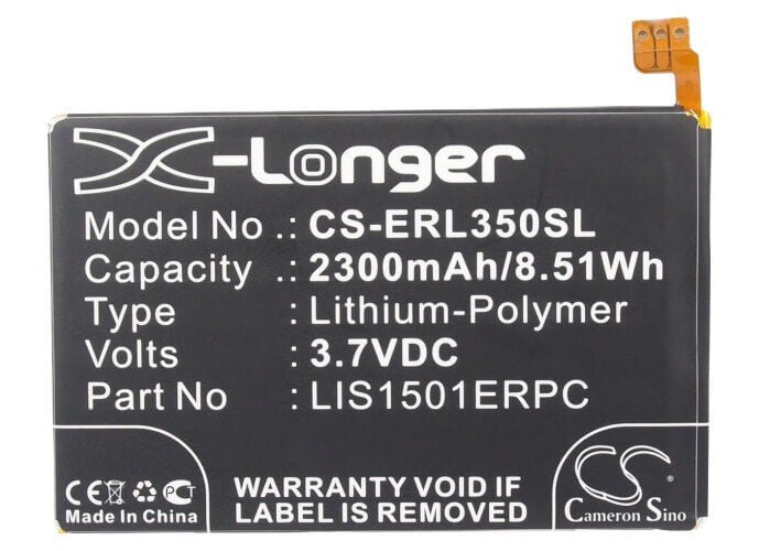 3.7V, Li-Polymer, 2300mAh, SmartPhone battery fits Sony Ericsson, 1264-3476.1, C6503, Calla Ds, 8.51Wh Mobile, SmartPhone Cameron Sino Technology Limited (Smartphone)