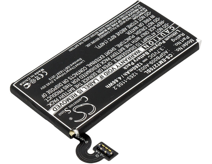 3.7V, Li-Polymer, 1260mAh, SmartPhone battery fits Sony Ericsson, 1253-1155.2, Pepper, Xperia Mt27, 4.66Wh Mobile, SmartPhone Cameron Sino Technology Limited (Smartphone)