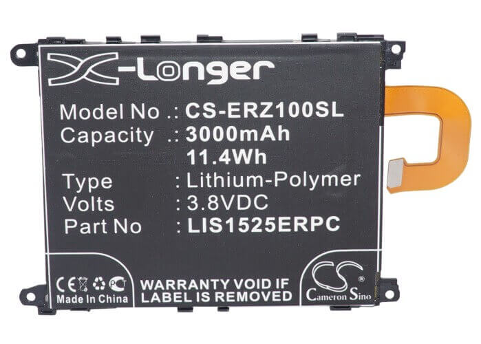 3.8V, Li-Polymer, 3000mAh, SmartPhone battery fits Sony Ericsson, 1588-4170, C6902, C6903, 11.4Wh Mobile, SmartPhone Cameron Sino Technology Limited (Smartphone)