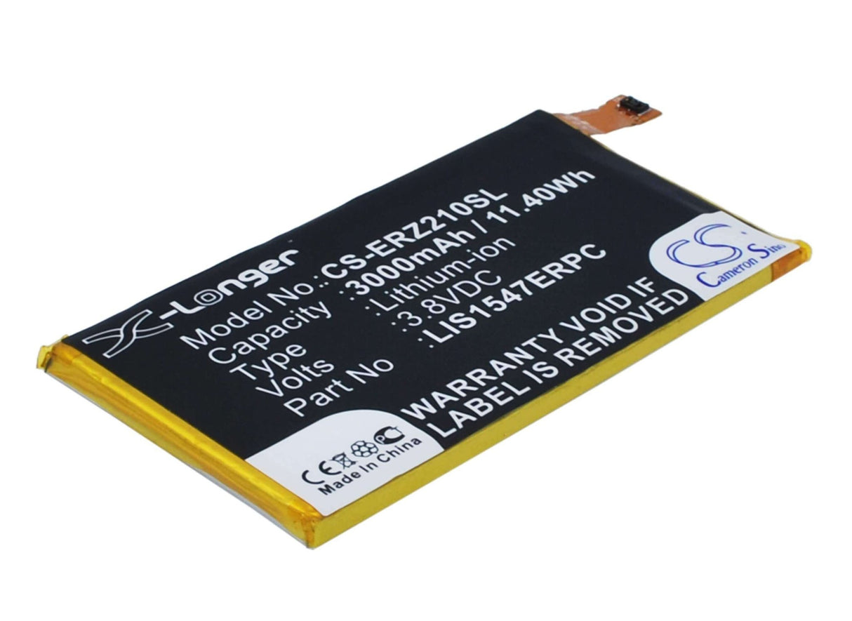 3.8V, Li-Polymer, 3000mAh, SmartPhone battery fits Sony Ericsson, Lis1547erpc, Canopus, Canopus Anna, 11.4Wh Mobile, SmartPhone Cameron Sino Technology Limited (Suspended)