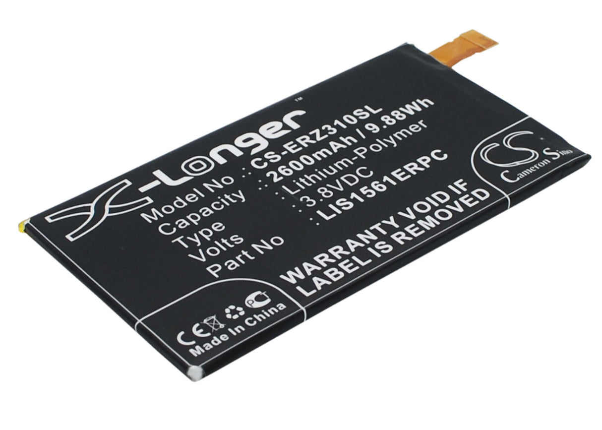 3.8V, Li-Polymer, 2600mAh, SmartPhone battery fits Sony Ericsson, Lis1561erpc, Cosmos Ds, D5803, 9.88Wh Mobile, SmartPhone Cameron Sino Technology Limited (Smartphone)