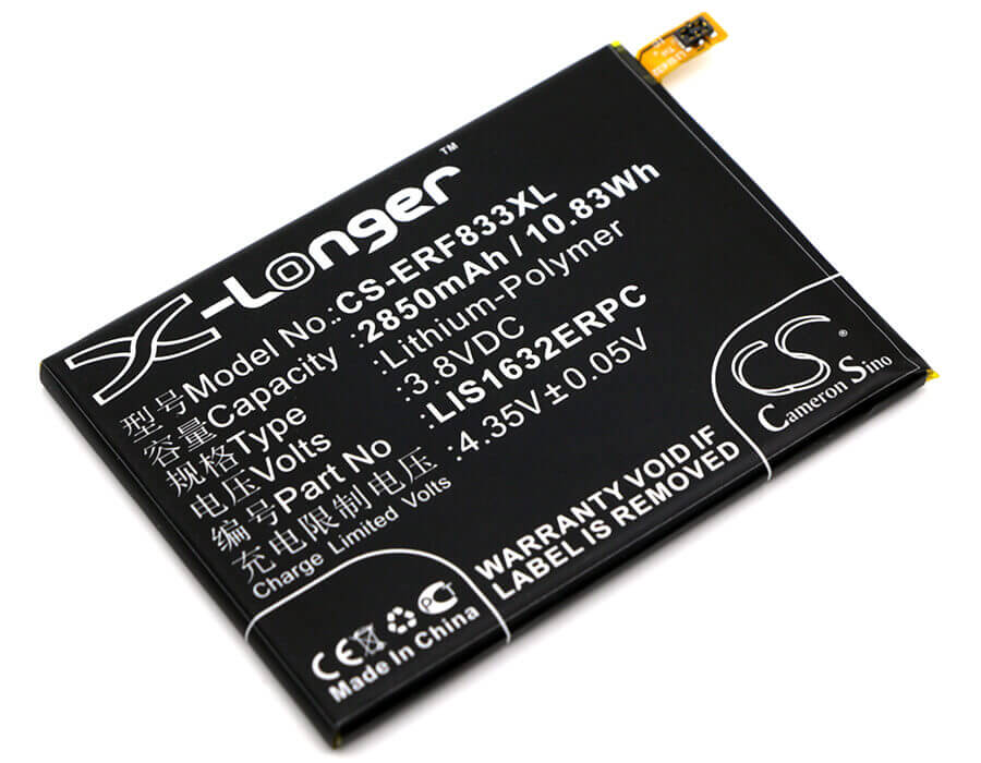 3,8V, Li-Polymère, 2850mAh, Batterie de smartphone compatible avec Sony Ericsson, Sony, 1305-6549, F8331, F8332, 10,83Wh Mobile, Smartphone Cameron Sino Technology Limited (Smartphone)