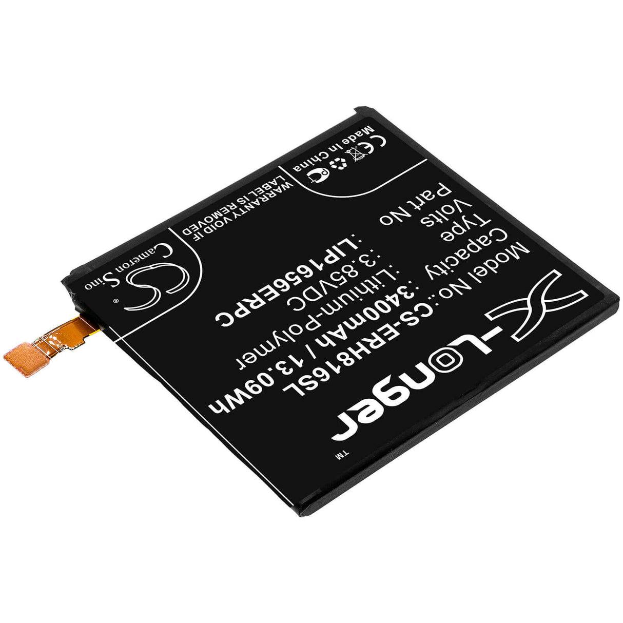 3.85V, Li-Polymer, 3400mAh, SmartPhone battery fits Sony, 1310-1690, H8116, H8166, 13.09Wh Mobile, SmartPhone Cameron Sino Technology Limited (Smartphone)