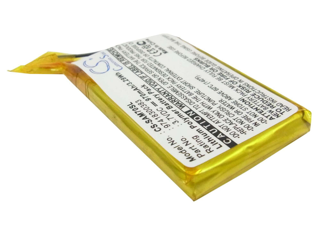 3.7V, Li-Polymer, 970mAh, Media Player battery fits Sony, 97418300383, Mx-m70, Mx-m75, 3.59Wh Media Player Cameron Sino Technology Limited