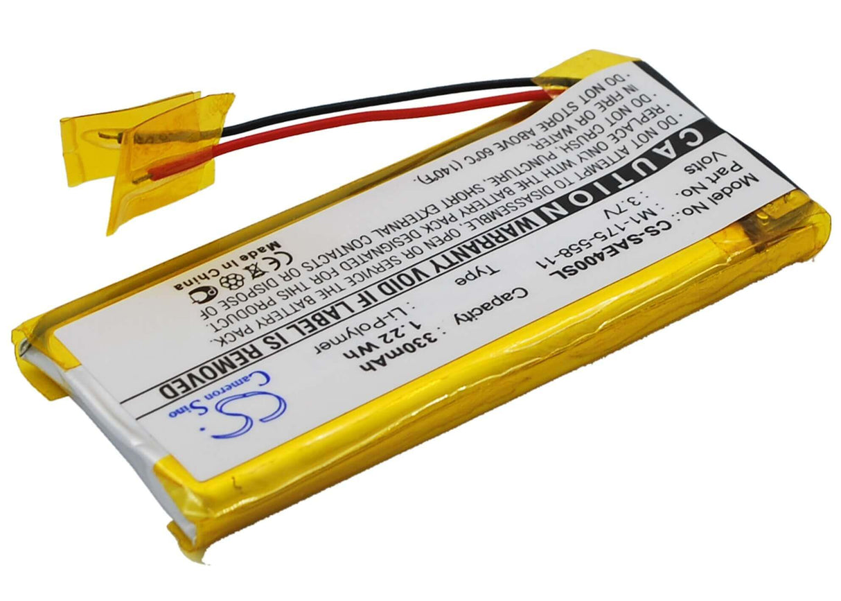 3.7V, Li-Polymer, 330mAh, Media Player battery fits Sony, 1-175-558-11, Nw-e403, Nw-e405, 1.22Wh Media Player Cameron Sino Technology Limited