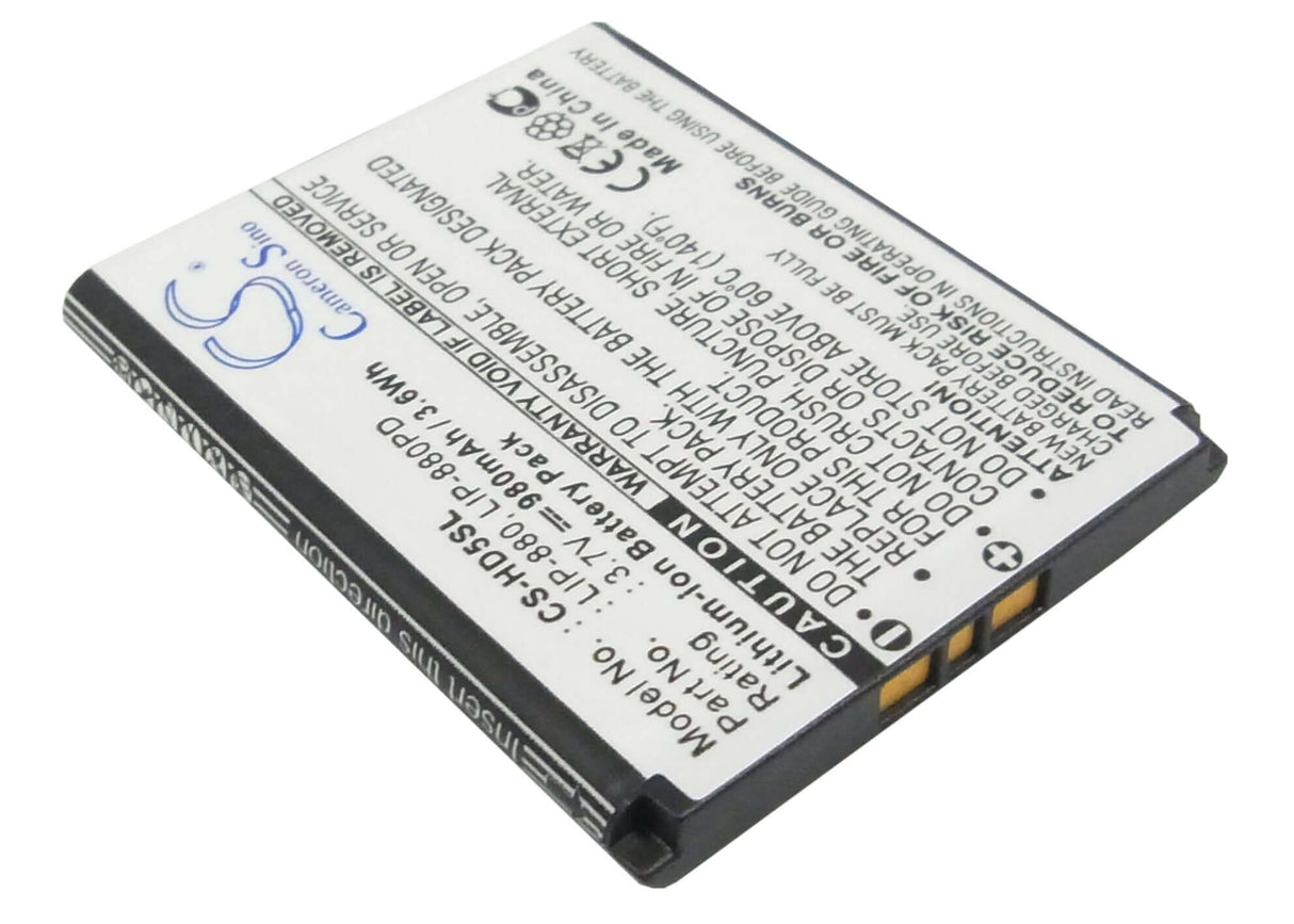 3.7V, Li-ion, 980mAh, Media Player battery fits Sony, 2-632-807-11, Atrac Ad, Nw-hd5, 3.63Wh Media Player Cameron Sino Technology Limited