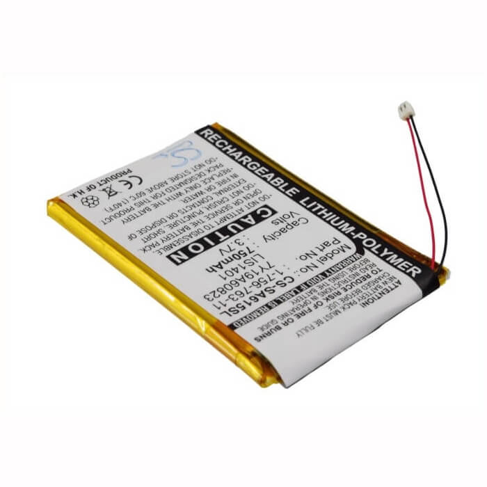 3.7V, Li-Polymer, 750mAh, Media Player battery fits Sony, 1-756-763-11, Nw-s710, Nwz-s600, 2.78Wh Media Player Cameron Sino Technology Limited