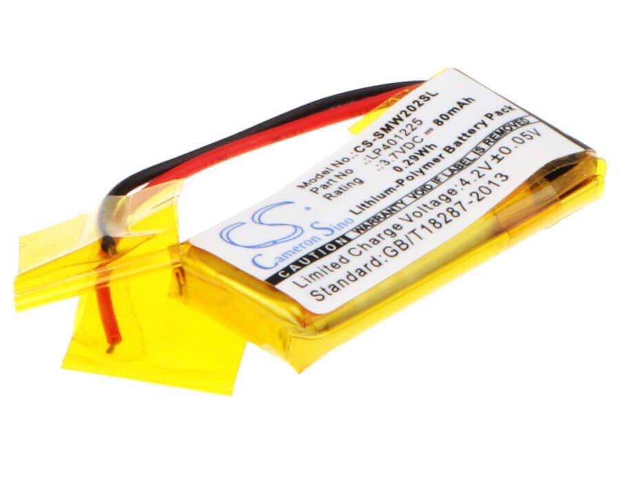 3.7V, Li-Polymer, 80mAh, Headset battery fits Sony, Lp401225, Nwz-w202, Sbh80, 0.3Wh Wireless Headset Cameron Sino Technology Limited