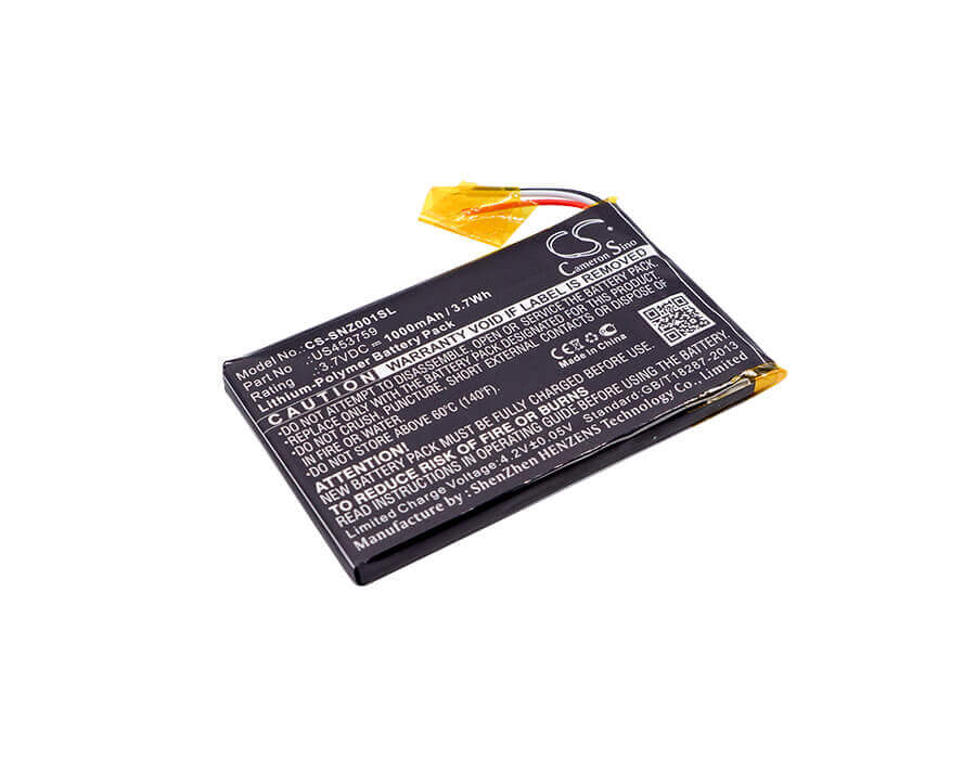 3.7V, Li-Polymer, 1000mAh, Media Player battery fits Sony, Us453759, Mdr-hw700ds, Nwz-zx1, 3.7Wh Media Player Cameron Sino Technology Limited