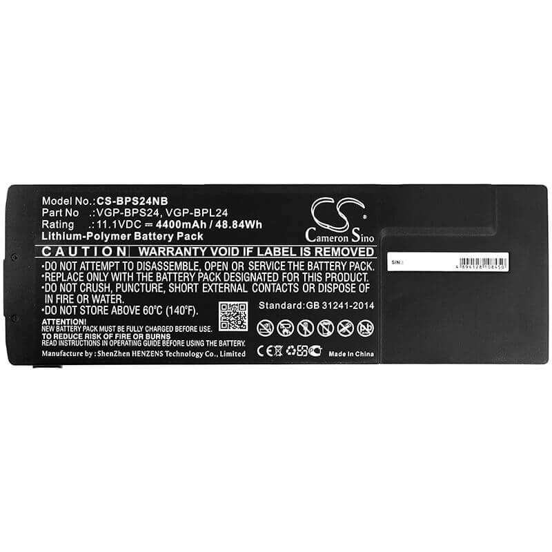 Battery For Sony, Pcg-41215l, Pcg-41216l, Pcg-41216w, Pcg-41217 11.1v, 4400mah - 48.84wh Notebook, Laptop Cameron Sino Technology Limited