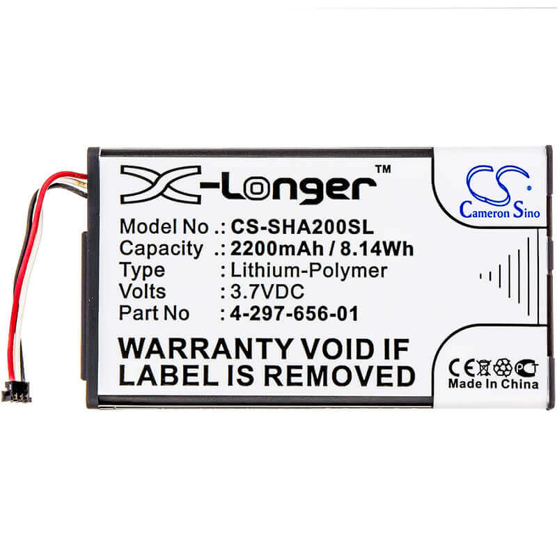 3.7V, Li-Polymer, 2200mAh, Speaker battery fits Sony, Pha-2, Pha-2a, 8.14Wh Speaker Cameron Sino Technology Limited