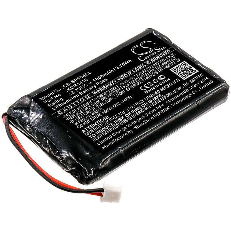 3,7V, Li-ion, 1000mAh, Batterie de console de jeu compatible avec Sony, Kcr1410, Cuh-zct2, Cuh-zct2e, 3,70Wh Console de jeu Cameron Sino Technology Limited