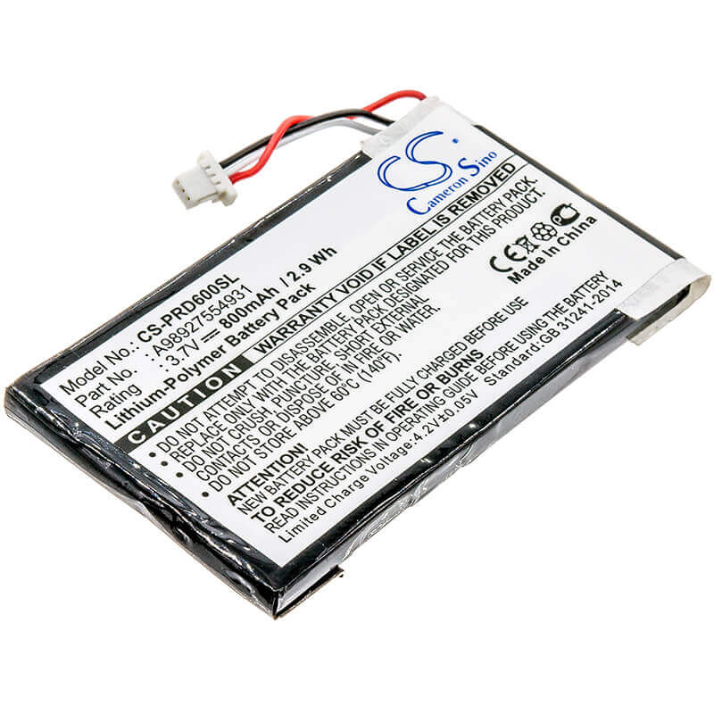 3.7V, Li-Polymer, 800mAh, E-book, E-reader battery fits Sony, A98927554931, Prs-600, Prs-600/bc, 2.96Wh E-book, E-reader Cameron Sino Technology Limited
